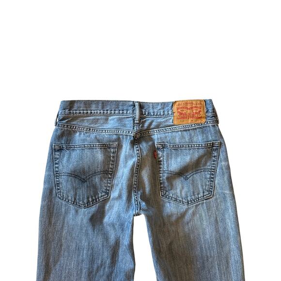 Levis 514 Jeans Mens 32x34 Blue Reg Fit Straight Leg Distressed 100% Cotton FLAW - Picture 3 of 12